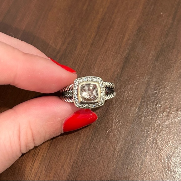 David Yurman Ring Petite Albion- 
Sterling Silver with Morganite - Picture 6 of 8